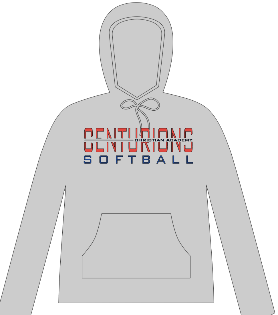 4. Centurions with Christian Academy in the middle Softball Hoodie Main Image